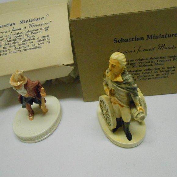2 NIB Sebastian Miniatures figurines Vtg Rip Van Winkle & George Washington π - Picture 7 of 12